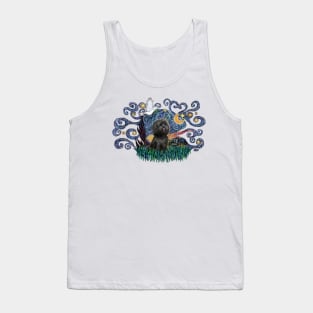 Adorable Black Shih Tzu in Starry Night (inspired by) Tank Top